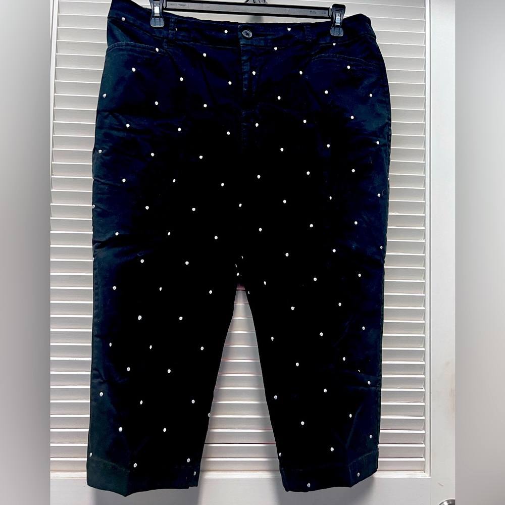 Polka Dot Stretch Crop Pant